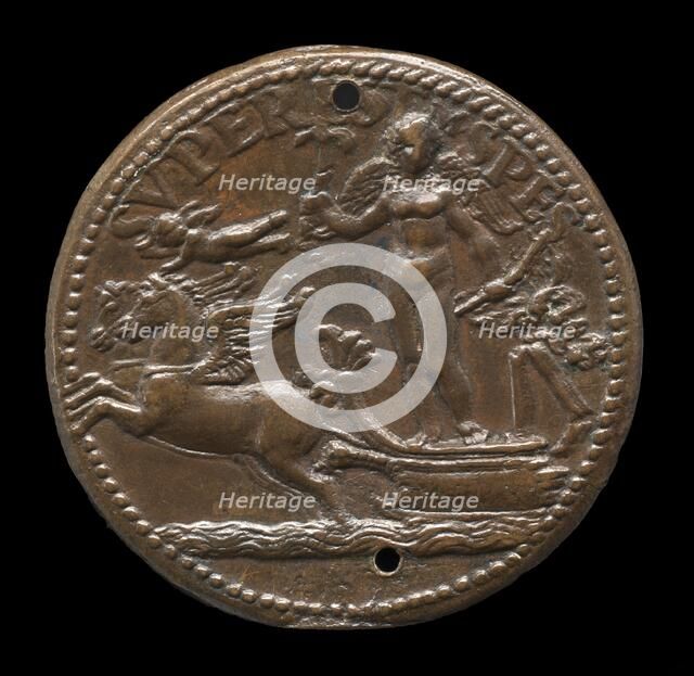 Hope on the Prow of a Broken-Masted Vessel [reverse]. Creator: Pier Jacopo Alari Bonacolsi.