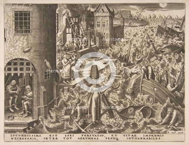 Hope (Spes) from the series The Virtues, 1559-60. Creator: Philip Galle.