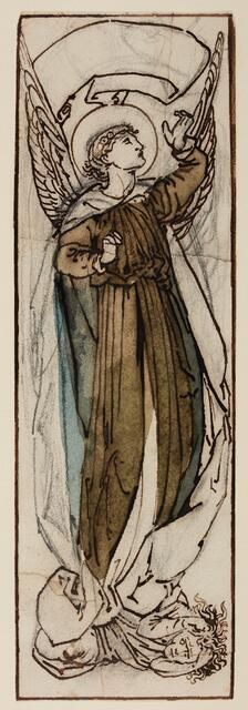 Hope standing on Despair, 1865-66. Creator: Sir Edward Coley Burne-Jones