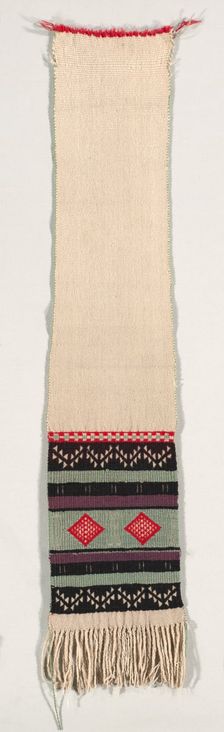 "Hopi Brocade" Style Dance Sash, c. 1880-1900. Creator: Unknown