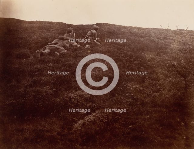Horace and Edward Stalking Stags, 1856. Creator: Horatio Ross.
