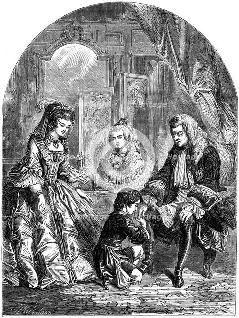 Horace Walpole's first interview with King George I.Artist: J Nicholson