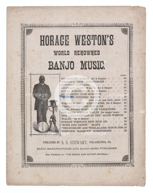 'Horace Weston's World Renowned Banjo Music', 1883. Creator: Unknown.