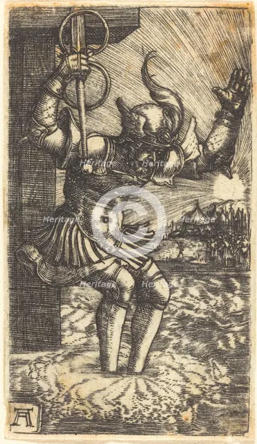 Horatio Cocles Leaping into the River Tiber, c. 1520/1530. Creator: Albrecht Altdorfer.