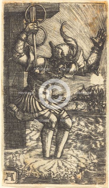 Horatio Cocles Leaping into the River Tiber, c. 1520/1530. Creator: Albrecht Altdorfer.
