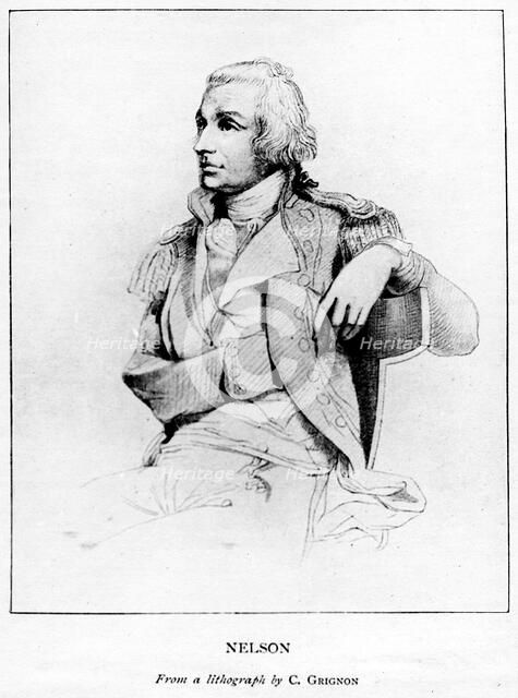 Horatio Nelson, 1st Viscount Nelson, English naval commander, 19th century. Artist: C Grignon