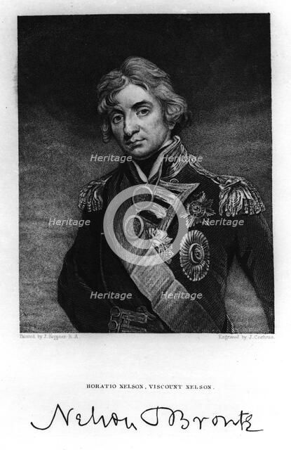 Horatio Nelson, 1st Viscount Nelson, English naval commander, 19th century. Artist: J Cochran