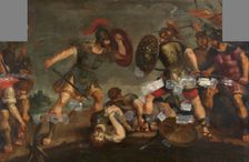 Horatius Cocles at the Pons Sublicius, 1620. Creator: Hieronymus Francken II