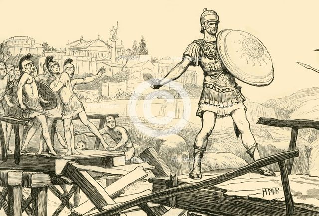 'Horatius Cocles Defending The Bridge', 1890. Creator: Unknown.