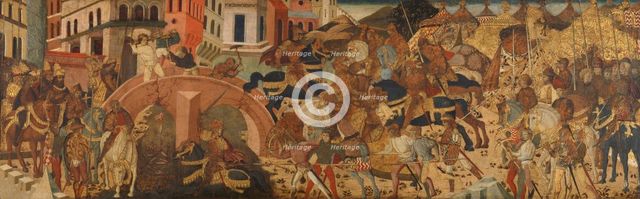 Horatius Cocles Defending the Sublician Bridge, c.1450. Creator: Anon.