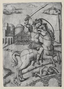 Horatius Cocles Defending the Sublician Bridge. Creator: Marcantonio Raimondi (Italian, 1470/82-1527/34)