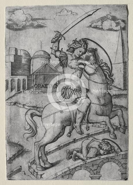 Horatius Cocles Defending the Sublician Bridge. Creator: Marcantonio Raimondi (Italian, 1470/82-1527/34).