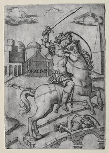 Horatius Cocles Defending the Sublician Bridge. Creator: Marcantonio Raimondi (Italian, 1470/82-1527/34)
