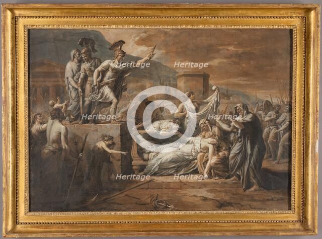 Horatius Slaying his Sister Camilla after the Defeat of the Curiatii, c. 1790. Creator: Etienne Barthelemy Garnier.