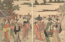 Horinouchi Myo-ho-ji Eho Mairi no Zu, ca. 1804. Creator: Utagawa Toyohiro