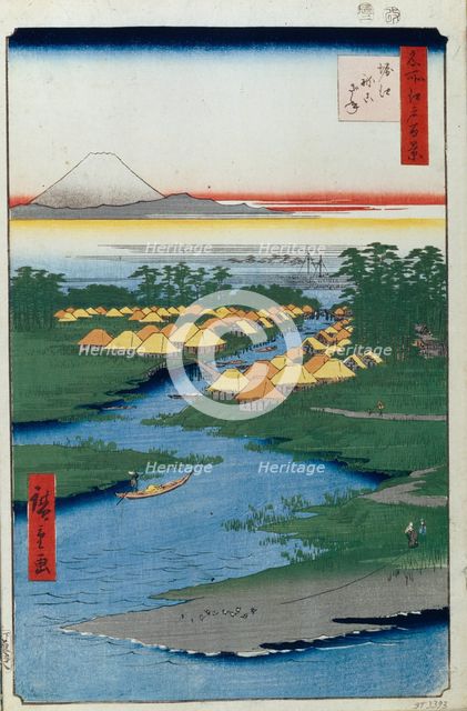 Horie and Nekozane (One Hundred Famous Views of Edo), 1856-1858. Artist: Hiroshige, Utagawa (1797-1858)