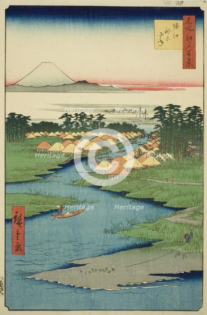Horie and Nekozane, from the series "One Hundred Famous Views of Edo (Meisho Edo hyakkei)", 1856. Creator: Ando Hiroshige.