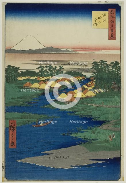 Horie and Nekozane, from the series "One Hundred Famous Views of Edo (Meisho Edo hyakkei)”, 1856. Creator: Ando Hiroshige.