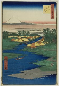Horie and Nekozane, from the series "One Hundred Famous Views of Edo (Meisho Edo hyakkei) 1856. Creator: Ando Hiroshige