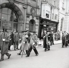 Horn blowers in procession, Ripon, Yorkshire, c1955. Creator: Arthur Charles Kirby Ware