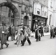Horn blowers in procession, Ripon, Yorkshire, c1955. Creator: Arthur Charles Kirby Ware