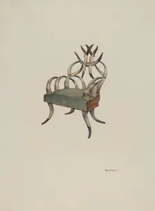 Horn chair, 1938. Creator: Robert W.R. Taylor