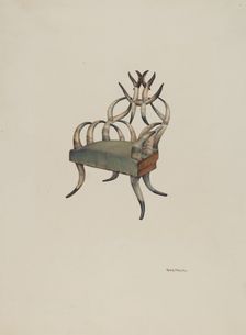 Horn chair, 1938. Creator: Robert W.R. Taylor