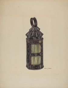 Horn Lantern, c. 1939. Creator: Dolores Haupt
