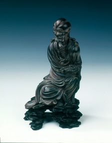 Horn luohan figure, Ming to Qing dynasty, China, 17th century. Creator: Unknown