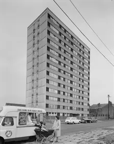Hornchurch Court, Bonsall Street, Hulme, Manchester, 12/08/1965. Creator: John Laing plc