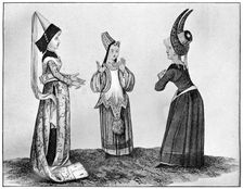 Horned and steeple headdresses, 15th century, (1910)