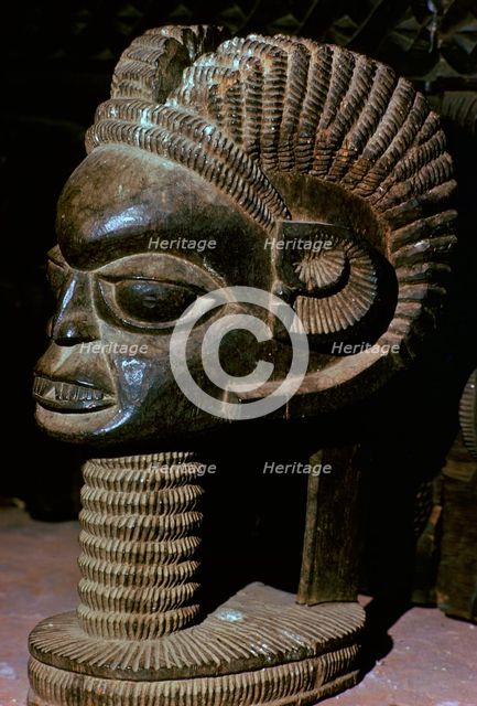 Horned head from the shrine of a King of Owo Artist: Unknown