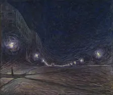 Hornsgatan by Night, 1902. Creator: Eugène Jansson