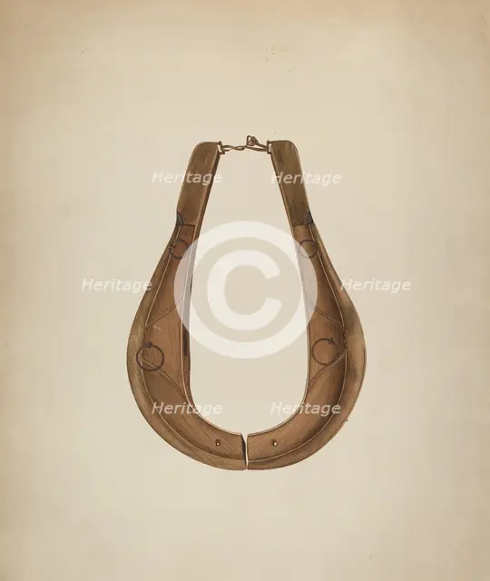 Horse Collar and Hame, c. 1941. Creator: Wilbur M Rice.