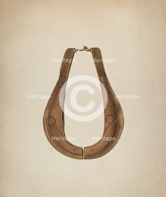 Horse Collar and Hame, c. 1941. Creator: Wilbur M Rice.
