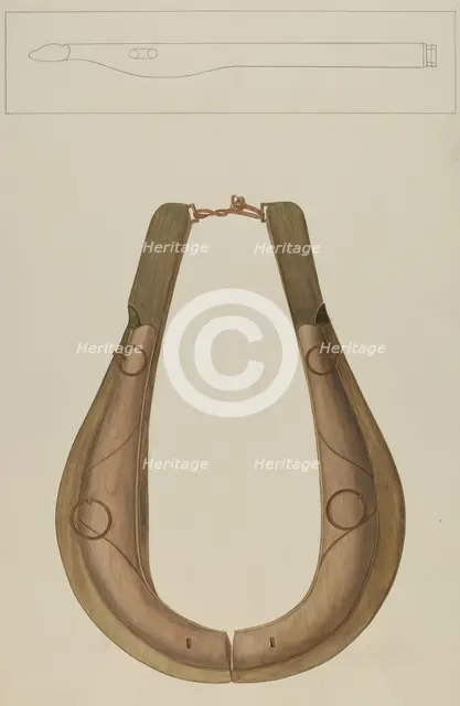 Horse Collar and Hame, c. 1938. Creator: Wilbur M Rice.