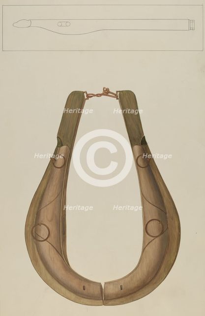 Horse Collar and Hame, c. 1938. Creator: Wilbur M Rice.