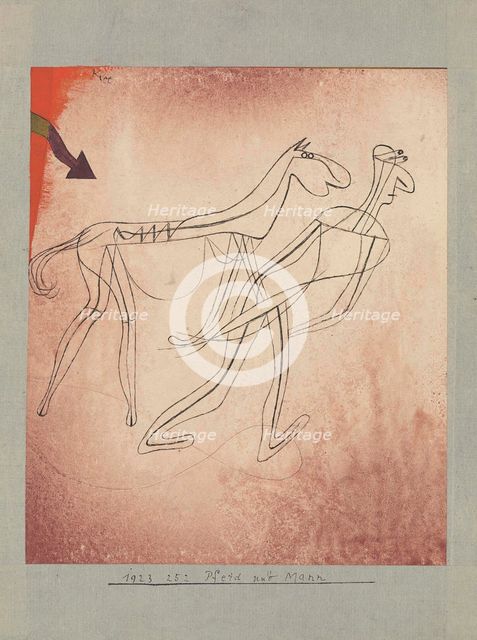 Horse and Man, 1923. Creator: Klee, Paul (1879-1940).