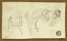 Horse and Man in Armour, n.d. Creator: Unknown
