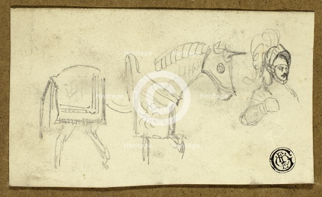 Horse and Man in Armour, n.d. Creator: Unknown.