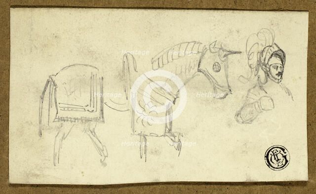 Horse and Man in Armour, n.d. Creator: Unknown.