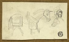 Horse and Man in Armour, n.d. Creator: Unknown