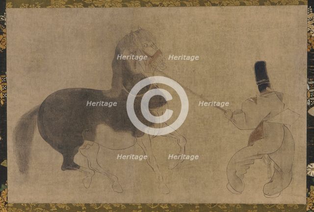 Horse and Attendant, Momoyama period, 1568-1615. Creator: Unknown.