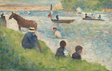 Horse and Boats (Study for "Bathers at Asnières"), 1883/1884. Creator: Georges-Pierre Seurat