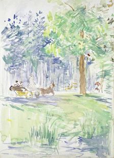 Horse and Carriage on a woodland Road, after 1883. Artist: Berthe Morisot