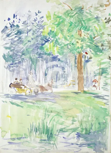 Horse and Carriage on a woodland Road, after 1883. Artist: Berthe Morisot.