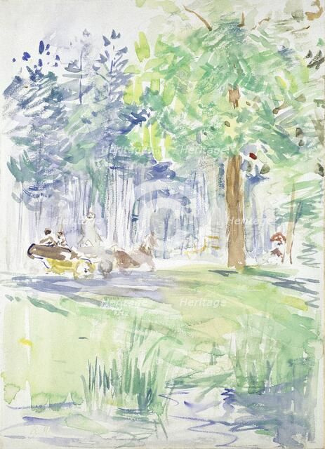 Horse and Carriage on a woodland Road, after 1883. Artist: Berthe Morisot.