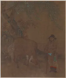 Horse and Groom under a Willow, Possibly Ming dynasty, 1368-1644. Creator: Unknown
