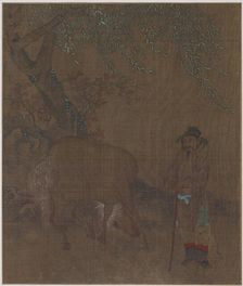 Horse and Groom under a Willow, Possibly Ming dynasty, 1368-1644. Creator: Unknown