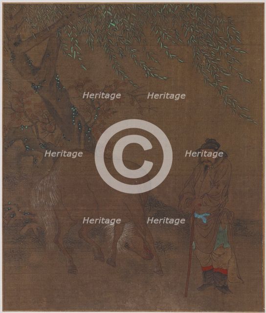 Horse and Groom under a Willow, Possibly Ming dynasty, 1368-1644. Creator: Unknown.